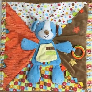 Douglas Baby Cuddle Toy Plush Lovey Dog Fidget Tags Rings Rattle Reflector Flap